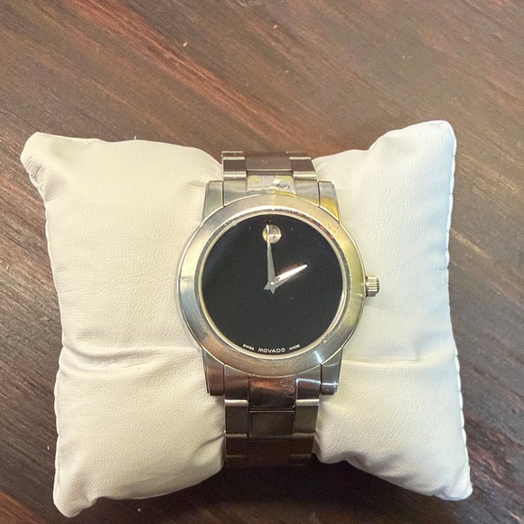 Movado Silver and Black Timepiece